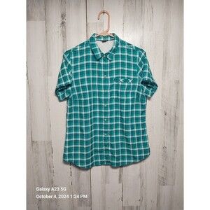 Eddie Bauer Women's Medium Short Sleeve Plaid Top